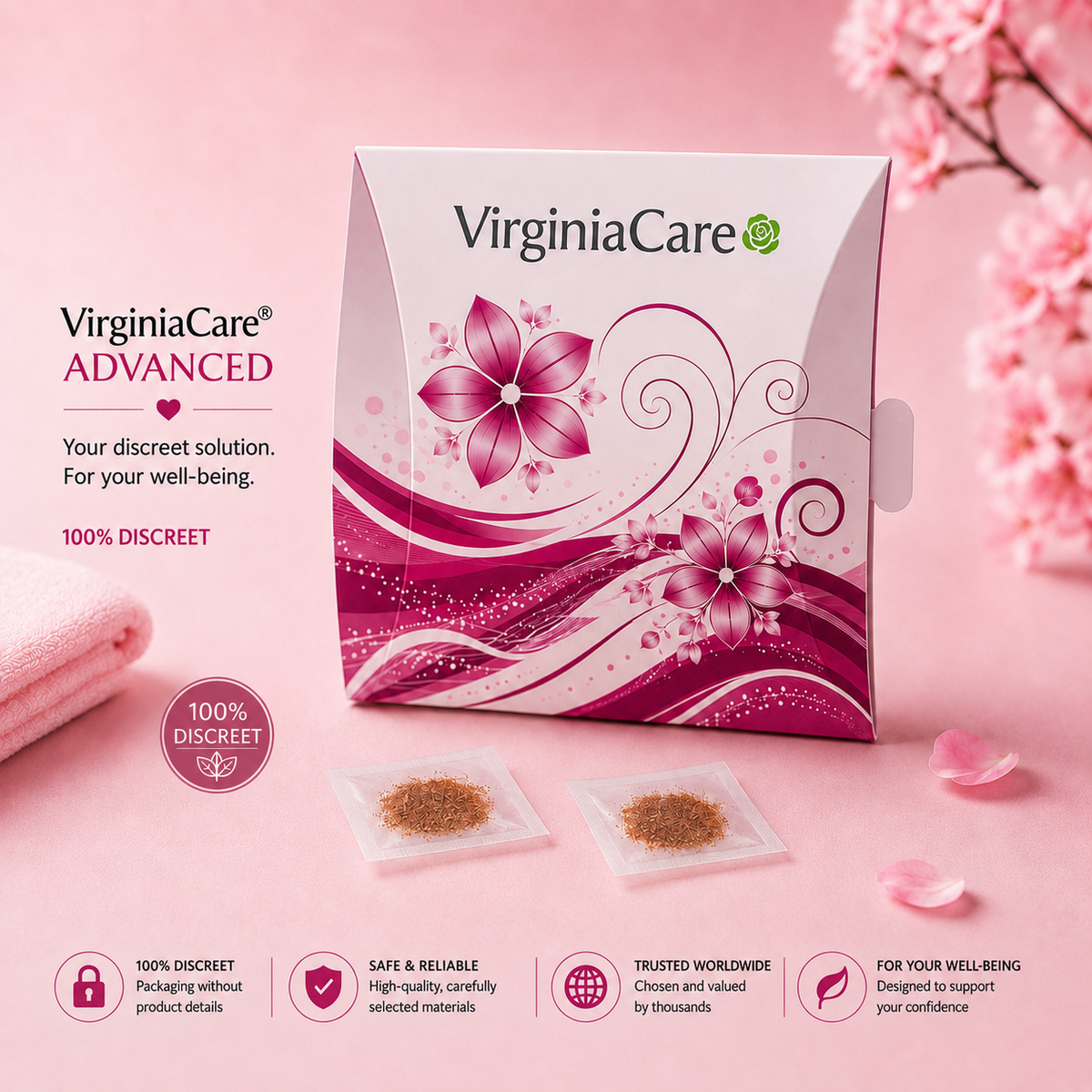 VirginiaCare Advanced membrane product with discreet packaging